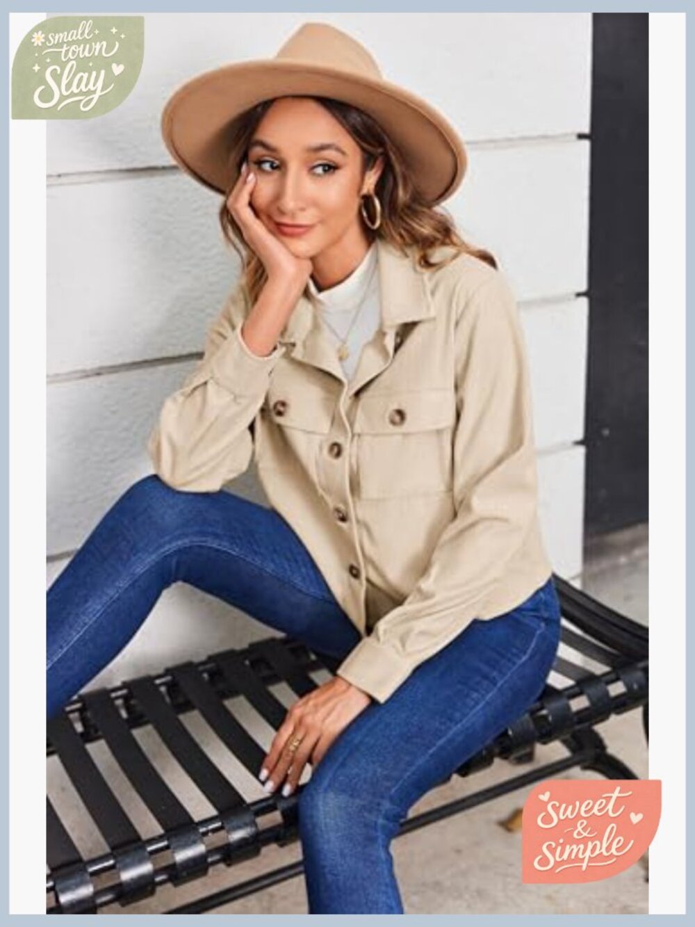 Cropped Corduroy Shacket Button Down Long Sleeve Jacket Top Fall Layering - Picture 5 of 7